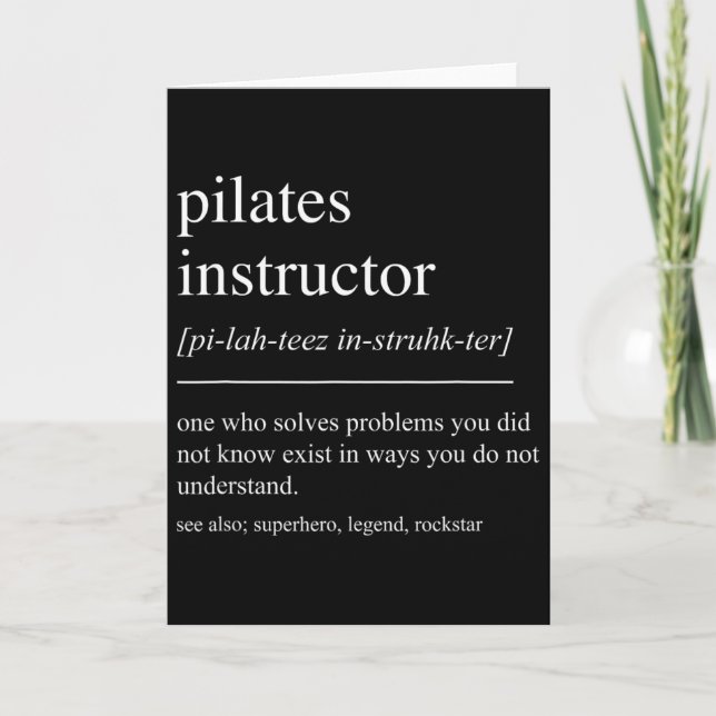 Lustige Pilates-Instructor Definition Pilates-Lehr Karte (Vorderseite)