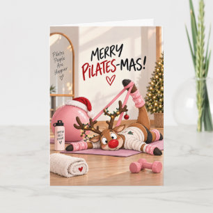Lustige Pilates-Weihnachten Heiratet Pilates-Mas R Feiertagskarte