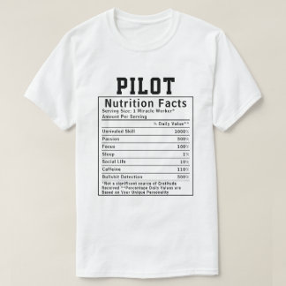 Lustige Piloten-Ernährungsfakten Airline-Kapitän-G T-Shirt