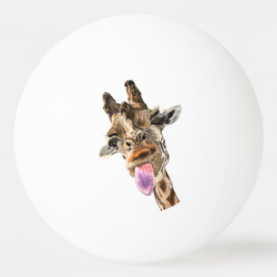 Lustige Ping-Pong-Bälle Spielende Giraffe Tischtennisball