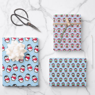 Lustige Pinguine Weihnachten Geschenkpapier Set