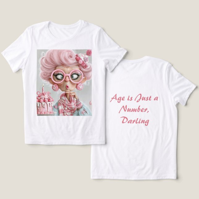 Lustige pinke freche Alterung Tri-Blend Shirt (Design Vorderseite & Rückseite)