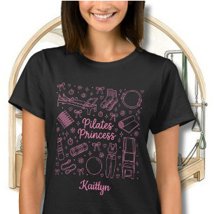 Lustige Pinke Pilates Prinzessin Coquette Workout T-Shirt