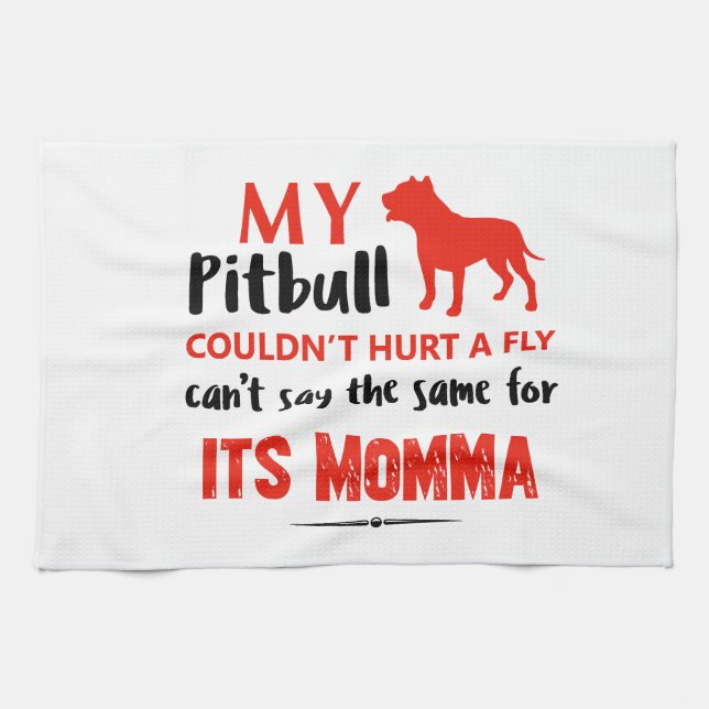 Lustige Pitbull-Mamaentwürfe Geschirrtuch (Horizontal)