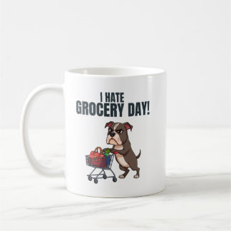 Lustige Pitbull-Supermarkt-Einkaufscartoon  Kaffeetasse