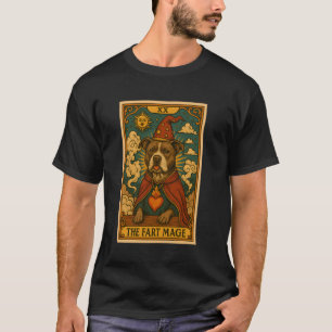 Lustige Pitbull-Tarotkarte Der Furzmagier Lustiger T-Shirt
