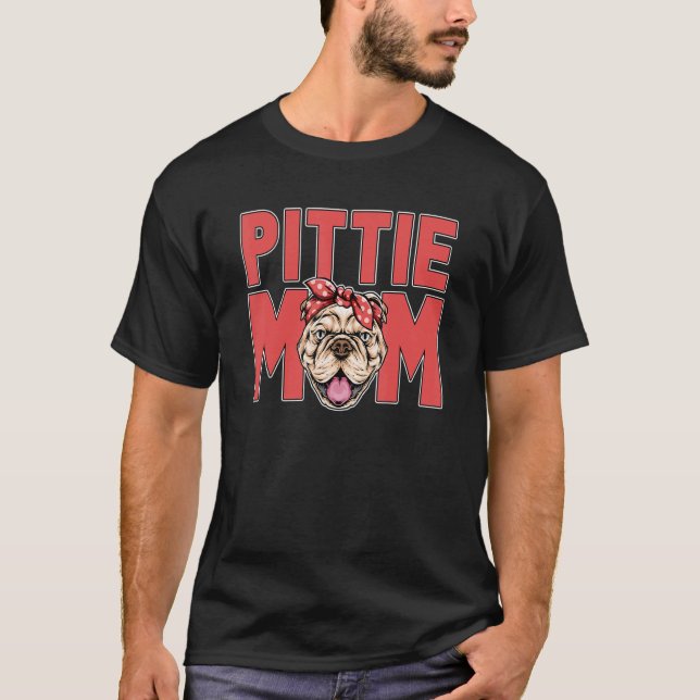 Lustige Pittie-Mutter Pet  Pit Bull Mutter Pfote C T-Shirt (Vorderseite)