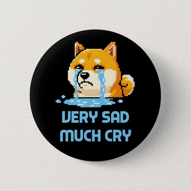 Lustige Pixel-Art-Shiba-Inu-Hund-Meme Button (Vorderseite)