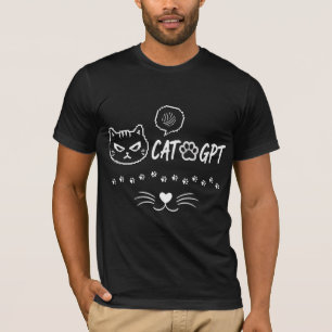 Lustige Pixel-Katze KI / Lustige Katzen-Tech-Zitat T-Shirt
