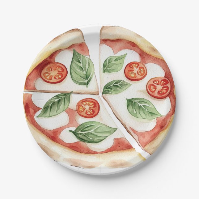 Lustige Pizza-Papierteller Pappteller (Vorderseite)