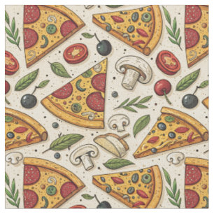Lustige Pizza-Party-Peperoni-Pizza-Liebhaber-Essen Stoff