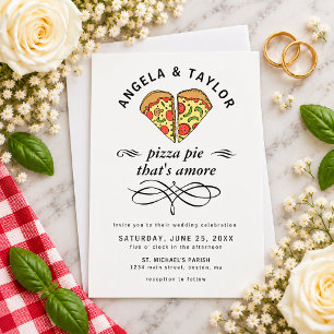 Lustige Pizza-Pie Hochzeit - Das ist Amore Moderne Einladung