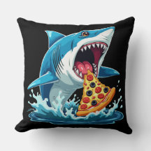 lustige Pizza zum Essen von Hai