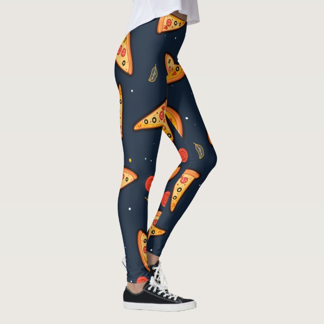 Lustige Pizzastück-Leggings Leggings (Rechts)