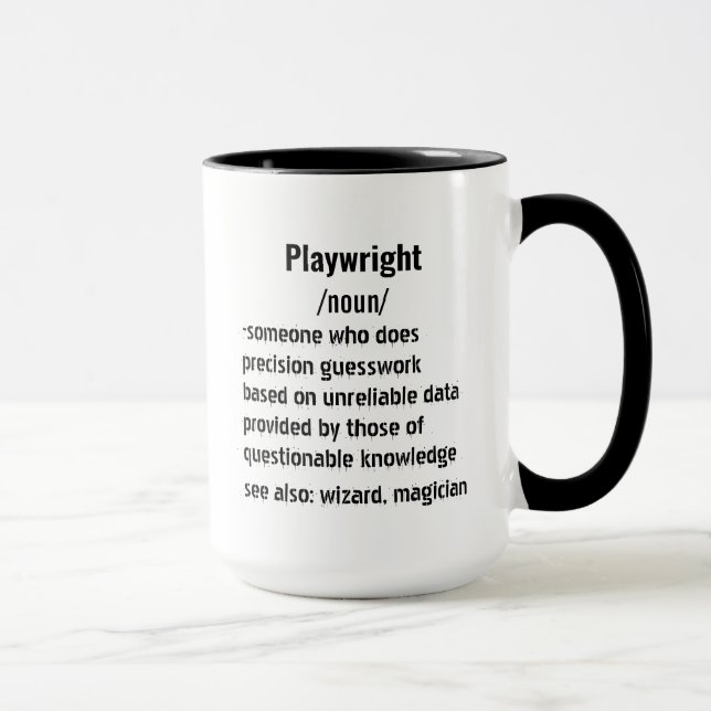 lustige Playwright Definition Geschenke für Männer Tasse (Rechts)