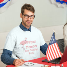 Lustige politische Parodie Rosa Flamingo-Party
