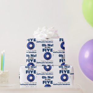 Lustige Polizei-Donut 50. Geburtstag Geschenkpapier