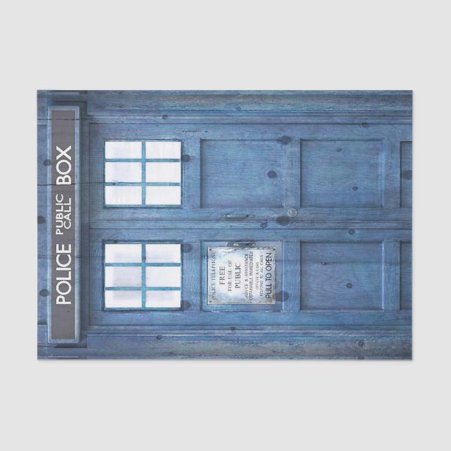 Lustige Polizei ruft allgemeine Telefonzelle an Seidenpapier (Vorderseite)