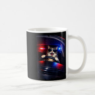 Lustige Polizei verrückte Katze fährt Auto lustige Kaffeetasse