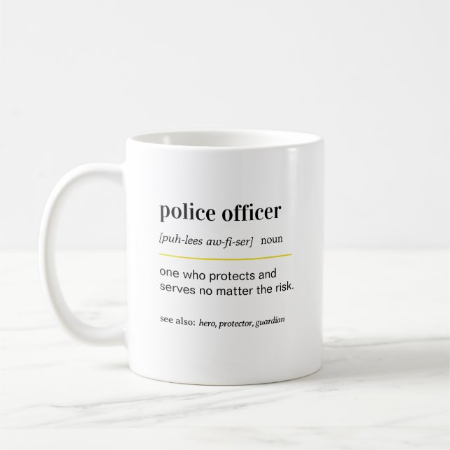 Lustige Polizeibeamter Geschenk Kaffeetasse (Links)