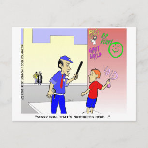 Lustige Polizeicartoons Geschenke & T-Shirts mit L Postkarte