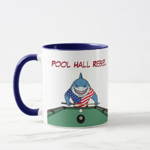 Lustige Poolhai-Billardhalle-Rebell-Kaffeetassen Tasse