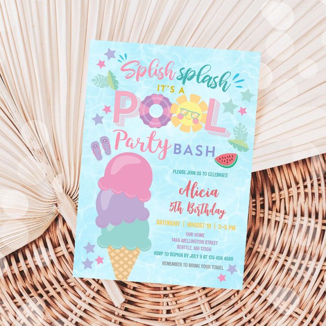 Lustige Poolparty-Geburtstagseinladung Einladung (Von Creator hochgeladen)