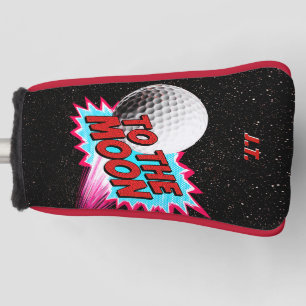 Lustige Pop-Art "Zum Mond" Golf Grafik Bold Headcover
