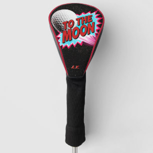 Lustige Pop-Art "Zum Mond" Golf Grafik Bold Headcover