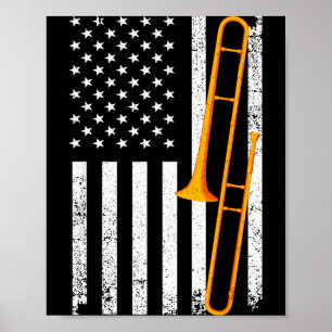 Lustige Posaunenkunst für Männer Frauen Jazz-Musik Poster