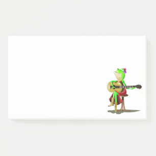 Lustige Post-it® Notizen mit Frosch Gitarre spiele