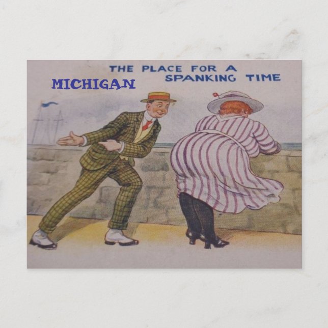 LUSTIGE POSTKARTE AUS MICHIGAN (Vorderseite)