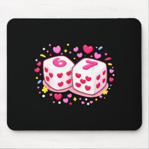 Lustige Preppy-67-Valentinstag-Sechs-Sieben-Würfel Mousepad