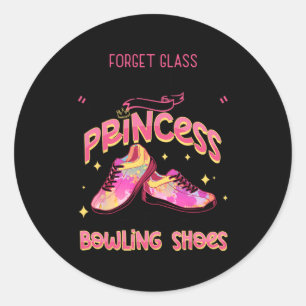 Lustige Prinzessin Bowling Schuhe Bowlingspieler Runder Aufkleber