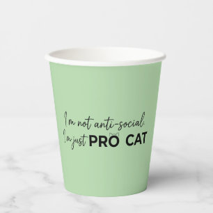Lustige Pro-Katze Anti-Sozial Introvertiert Pappbecher