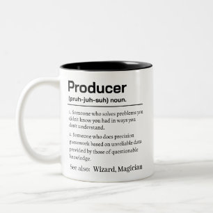 Lustige Produzenten-Definition Zweifarbige Tasse