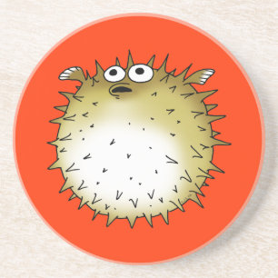 lustige Pufferfische Sandstein Untersetzer
