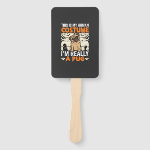 Lustige Pug Halloween Mensch Kostümdesign Fächer