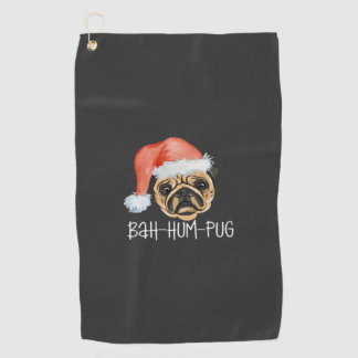 Lustige Pug Weihnachten Hund Mama Papa Pyjama Over Golfhandtuch