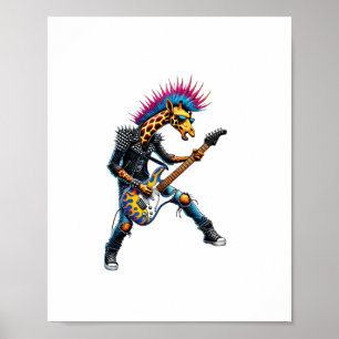 Lustige Punk-Giraffe, Rock'n Roll-Goth-Giraffe, Gu Poster