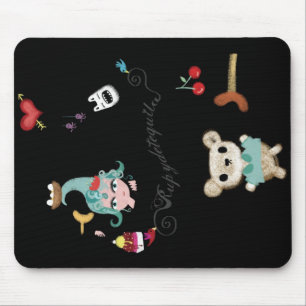 Lustige Puppe Bär Monster Schrei Kirsche Nest Knoc Mousepad