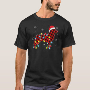 Lustige Pyjamas Roter Buffalo Karo Husky Hund Froh T-Shirt