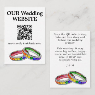 🌈 Lustige QR-Hochzeitswebsite, verwoben im Pride Begleitkarte