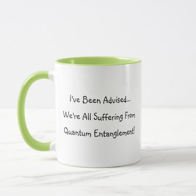 Lustige "Quantenverschränkung"-Kaffeetasse  Tasse (Links)