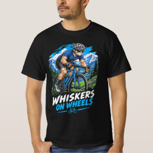 Lustige Radfahrer-Katze mit Roadbike 'Whiskers On  T-Shirt