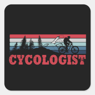 Lustige Radfahrerrente - Cycologist  Quadratischer Aufkleber