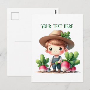 Lustige Radieschen Bauer anpassbar  Postkarte