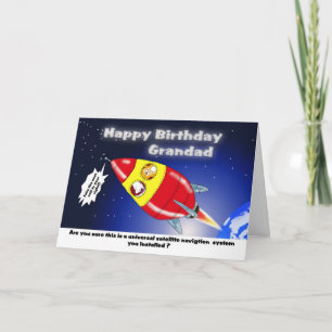 Lustige Rakete, Geburtstag Grandad Karte