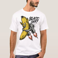 Lustige Raketenjetpack-Banane Fliegende Retro-Comi