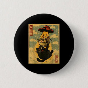 Lustige Ramen-Katze japanischer Anime-Ufo Männer F Button